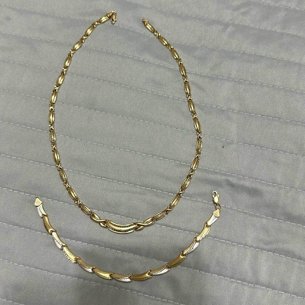 14k set necklace and bracelet